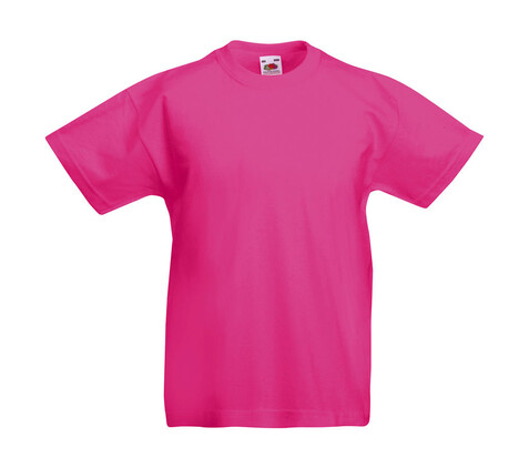 Fruit of the Loom Kids` Original T, Fuchsia, 140 (9-11) bedrucken, Art.-Nr. 108014396