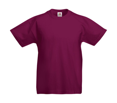 Fruit of the Loom Kids` Original T, Burgundy, 164 (14-15) bedrucken, Art.-Nr. 108014488