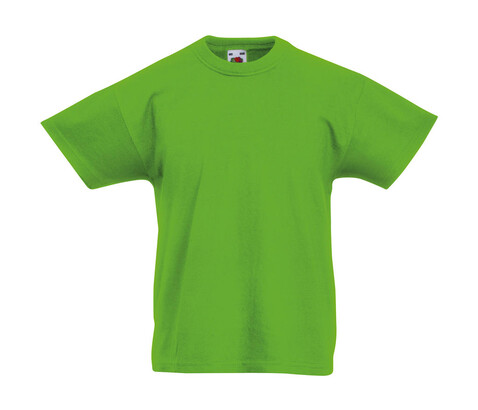 Fruit of the Loom Kids` Original T, Lime Green, 128 (7-8) bedrucken, Art.-Nr. 108015215