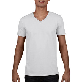Gildan Softstyle Adult V-Neck T-Shirt, White, S bedrucken, Art.-Nr. 108090003