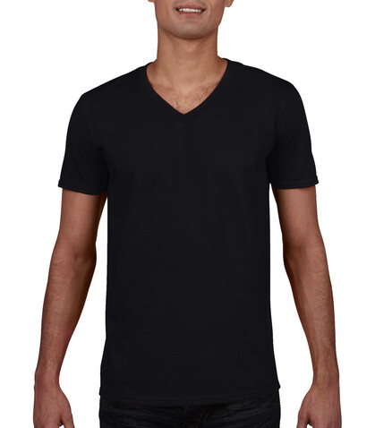 Gildan Softstyle Adult V-Neck T-Shirt, Black, XL bedrucken, Art.-Nr. 108091016