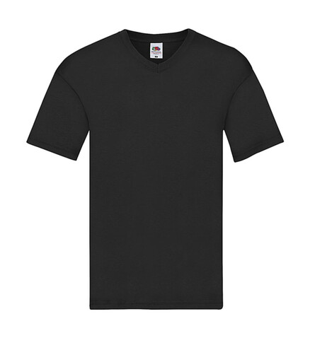 Fruit of the Loom Original V-Neck T, Black, XL bedrucken, Art.-Nr. 109011014