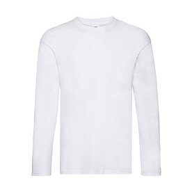 Fruit of the Loom Original Long Sleeve T, White, S bedrucken, Art.-Nr. 110010001