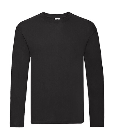 Fruit of the Loom Original Long Sleeve T, Black, L bedrucken, Art.-Nr. 110011013