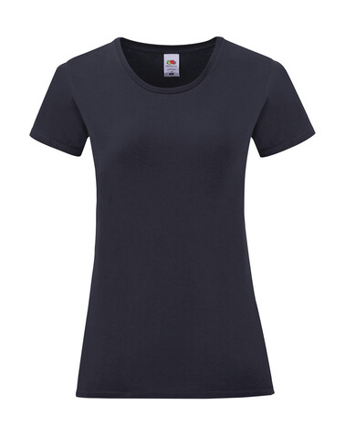 Fruit of the Loom Ladies` Iconic 150 T, Deep Navy, M bedrucken, Art.-Nr. 112012024