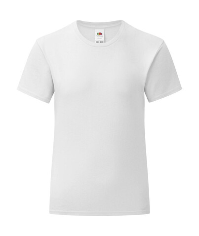 Fruit of the Loom Girls` Iconic 150 T, White, 164 (14-15) bedrucken, Art.-Nr. 114010008