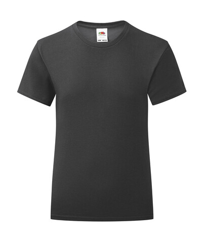 Fruit of the Loom Girls` Iconic 150 T, Light Graphite, 104 (3-4) bedrucken, Art.-Nr. 114011353