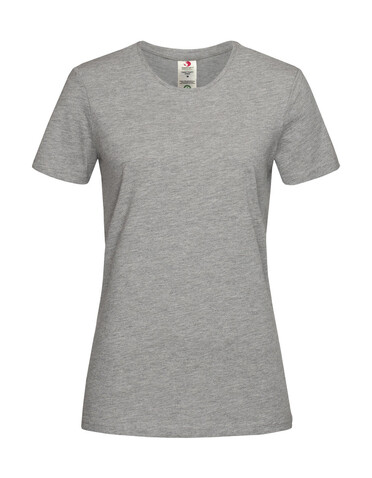 Stedman Classic-T Organic Fitted Women, Grey Heather, XS bedrucken, Art.-Nr. 117051232