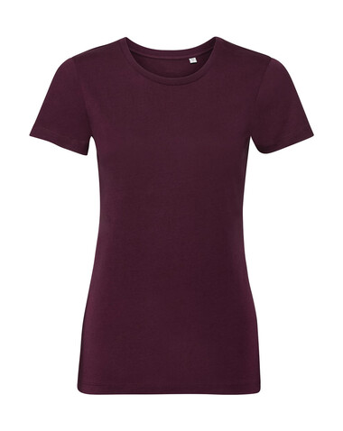 Russell Europe Ladies´ Pure Organic Tee, Burgundy, XS bedrucken, Art.-Nr. 120004482