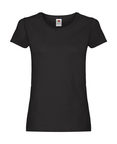 Fruit of the Loom Ladies` Original T, Black, XL bedrucken, Art.-Nr. 124011016