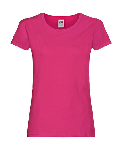 Fruit of the Loom Ladies` Original T, Fuchsia, M bedrucken, Art.-Nr. 124014394