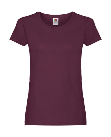 Fruit of the Loom Ladies` Original T, Burgundy, XS bedrucken, Art.-Nr. 124014482