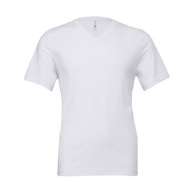 Bella Unisex Jersey V-Neck T-Shirt, White, S bedrucken, Art.-Nr. 136060003