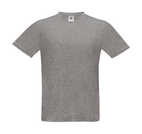 B &amp; C Exact V-neck T-Shirt, Sport Grey, XL bedrucken, Art.-Nr. 149421256