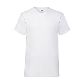 Fruit of the Loom Valueweight V-Neck-Tee, White, S bedrucken, Art.-Nr. 164010003