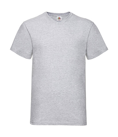 Fruit of the Loom Valueweight V-Neck-Tee, Heather Grey, 5XL bedrucken, Art.-Nr. 164011230
