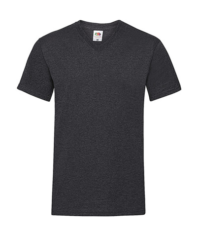 Fruit of the Loom Valueweight V-Neck-Tee, Dark Heather Grey, M bedrucken, Art.-Nr. 164011264
