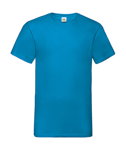 Fruit of the Loom Valueweight V-Neck-Tee, Azure Blue, L bedrucken, Art.-Nr. 164013105