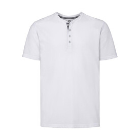 Russell Europe Men`s Henley HD T, White, XS bedrucken, Art.-Nr. 168000002