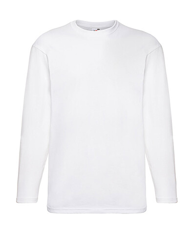 Fruit of the Loom Valueweight LS T, White, L bedrucken, Art.-Nr. 170010005