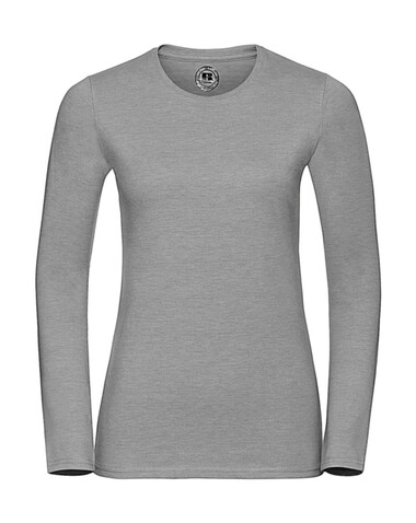 Russell Europe Ladies Long Sleeve HD T, Silver Marl, 2XL bedrucken, Art.-Nr. 172007157