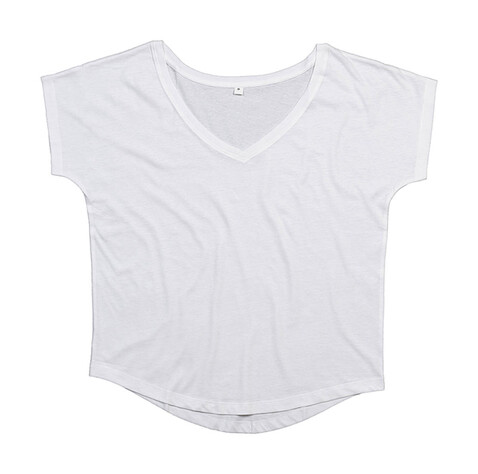 Mantis Women`s Loose Fit V Neck T, White, S bedrucken, Art.-Nr. 173480003