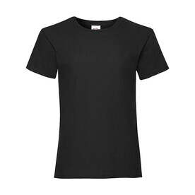 Fruit of the Loom Girls Valueweight T, Black, 104 (3-4) bedrucken, Art.-Nr. 181011013