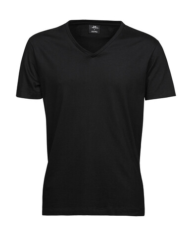 Tee Jays Men`s Fashion V-Neck Sof Tee, Black, 2XL bedrucken, Art.-Nr. 184541017