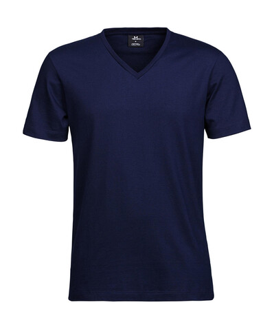 Tee Jays Men`s Fashion V-Neck Sof Tee, Navy, 2XL bedrucken, Art.-Nr. 184542007