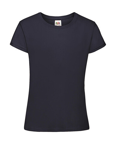 Fruit of the Loom Girls` Sofspun® T, Deep Navy, 116 (5-6) bedrucken, Art.-Nr. 188012024