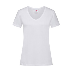 Stedman Classic-T V-Neck Women, White, S bedrucken, Art.-Nr. 197050003