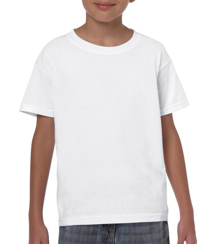 Gildan Heavy Cotton Youth T-Shirt, White, XS (140/152) bedrucken, Art.-Nr. 198090002
