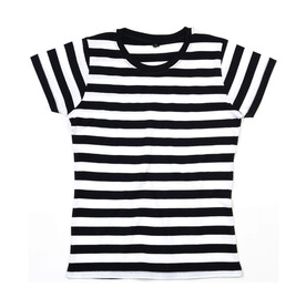 Mantis Women`s Stripy T, Black/White, S bedrucken, Art.-Nr. 199481503