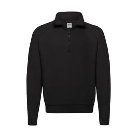 Fruit of the Loom Classic Zip Neck Sweat, Black, S bedrucken, Art.-Nr. 210011013