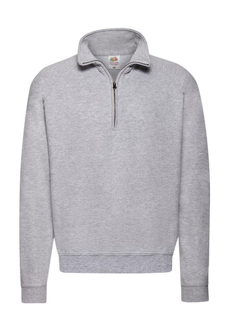 Fruit of the Loom Classic Zip Neck Sweat, Heather Grey, XL bedrucken, Art.-Nr. 210011236