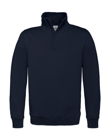 B &amp; C ID.004 Cotton Rich 1/4 Zip Sweat, Navy, 3XL bedrucken, Art.-Nr. 210422008
