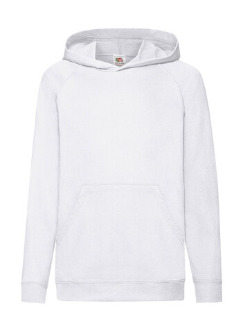 Fruit of the Loom Kids` Lightweight Hooded Sweat, White, 164 (14-15) bedrucken, Art.-Nr. 218010008