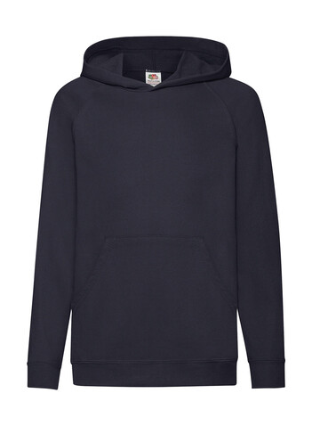 Fruit of the Loom Kids` Lightweight Hooded Sweat, Deep Navy, 116 (5-6) bedrucken, Art.-Nr. 218012024