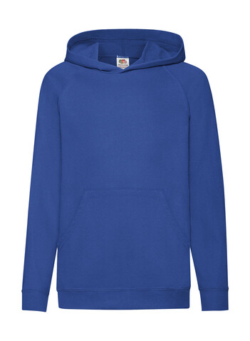 Fruit of the Loom Kids` Lightweight Hooded Sweat, Royal, 128 (7-8) bedrucken, Art.-Nr. 218013005