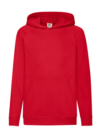 Fruit of the Loom Kids` Lightweight Hooded Sweat, Red, 164 (14-15) bedrucken, Art.-Nr. 218014008