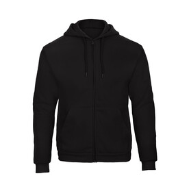 B &amp;amp; C ID.205 50/50 Hooded Full Zip Sweat Unisex, Black, XS bedrucken, Art.-Nr. 222421012