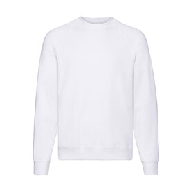 Fruit of the Loom Classic Raglan Sweat, White, S bedrucken, Art.-Nr. 237010003