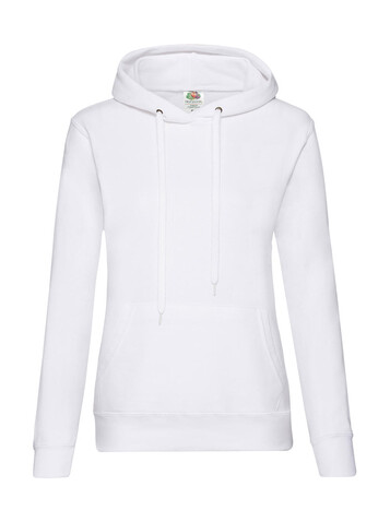 Fruit of the Loom Ladies` Classic Hooded Sweat, White, S bedrucken, Art.-Nr. 249010003