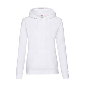 Fruit of the Loom Ladies` Classic Hooded Sweat, White, XS bedrucken, Art.-Nr. 249010002