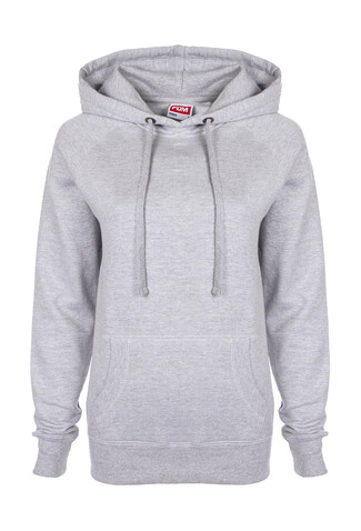 FDM Ladies` Raglan Hoodie, Sport Grey, M bedrucken, Art.-Nr. 249551234