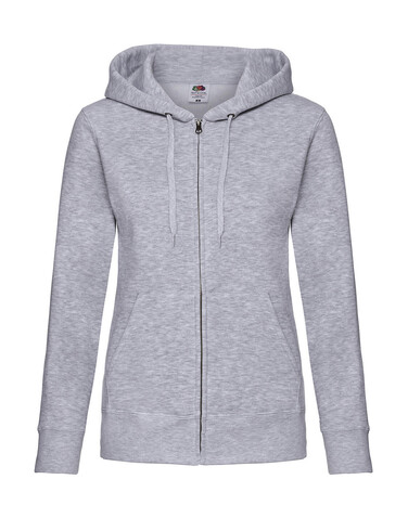 Fruit of the Loom Premium Hooded Sweat Jacket Lady-Fit, Heather Grey, 2XL (18) bedrucken, Art.-Nr. 254011237