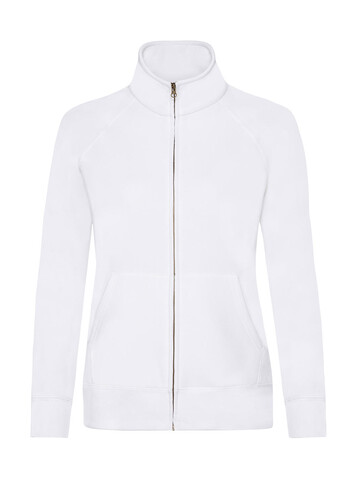 Fruit of the Loom Ladies` Premium Sweat Jacket, White, XS bedrucken, Art.-Nr. 256010002