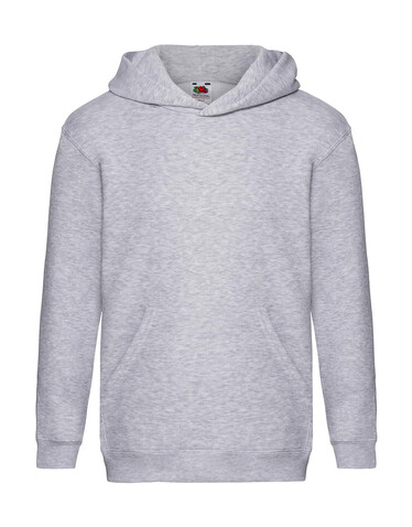 Fruit of the Loom Kids` Premium Hooded Sweat, Heather Grey, 128 (7-8) bedrucken, Art.-Nr. 278011235