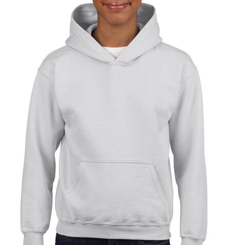 Gildan Heavy Blend Youth Hooded Sweat, White, XS (104/110) bedrucken, Art.-Nr. 278090002