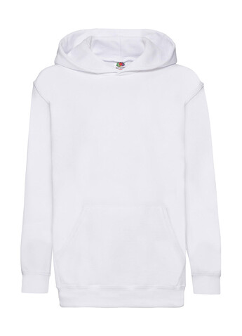 Fruit of the Loom Kids` Classic Hooded Sweat, White, 128 (7-8) bedrucken, Art.-Nr. 280010005